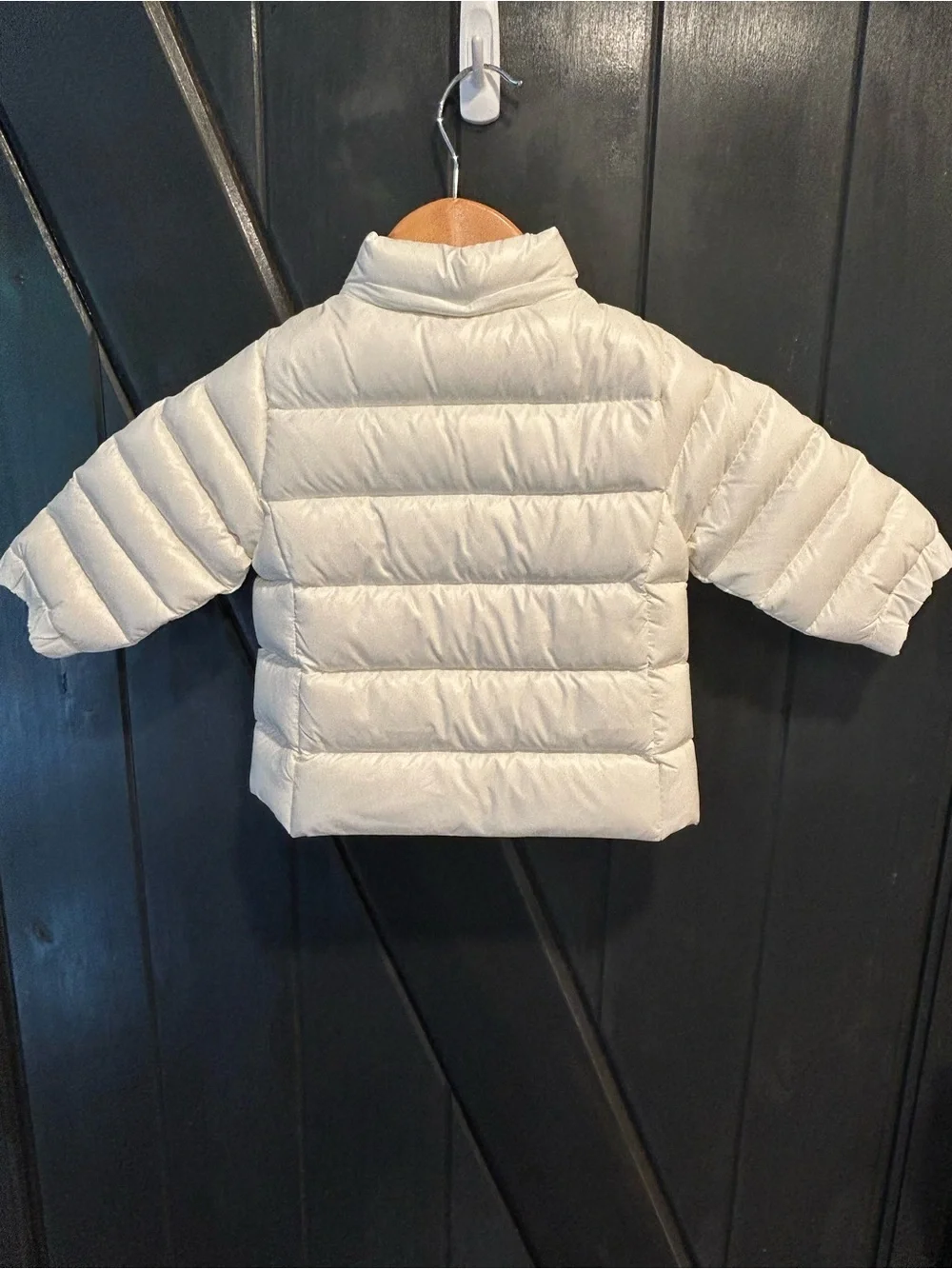 Polo Ralph Lauren Infant Puffer Jacket Down Filled White Ivory Size 6M EUC